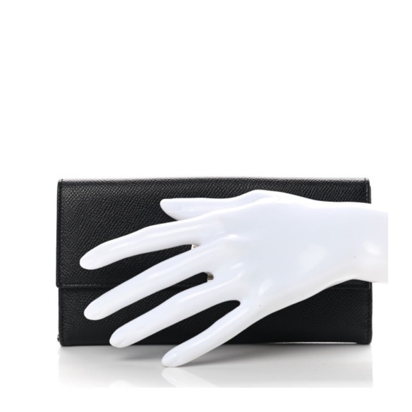 BVLGARI BULGARI Grain Calfskin Wallet in Black preowned soft close - Picture 15 of 15